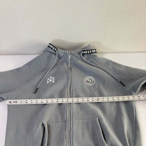 Rawgear Zip Up Fleece Hoodie Jacket Mens L Gray Ape Logo Long Sleeve - Picture 9 of 11